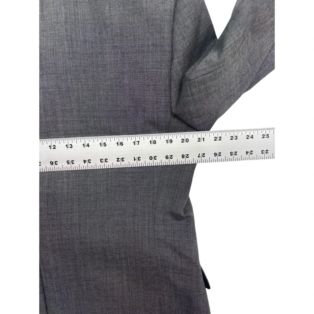 vtg 90s USA Made 40S 34x29 Gray 2pc Pant Suit Pleated Cuffed High Waisted Wool